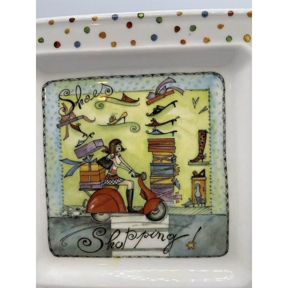 Shoes Shopping! designed by Brunelli MADE in ITALY 7.5x7.5” Decorative Plate - Picture 2 of 5